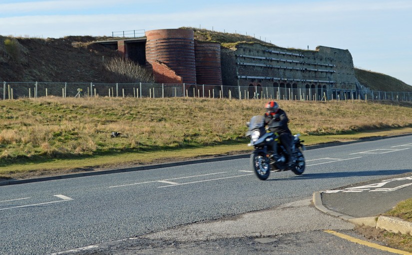 Marsden lime-kilns across the coast road